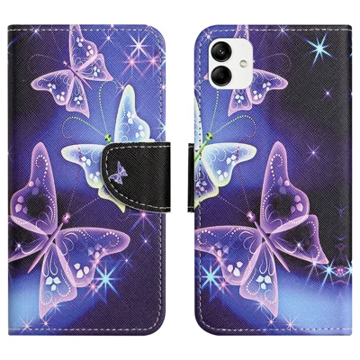 For Motorola Moto G54 5G Case Pattern Printing PU Leather Stand Wallet Phone Cover - Sparkling Butterflies