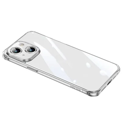 SULADA Ultra Clear Phone Cover for iPhone 15 Case TPU +Tempered Glass Slim Phone Case - Transparent