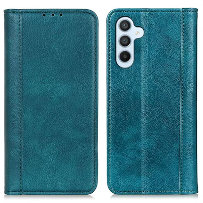 For Samsung Galaxy A15 4G Case Split Leather Wallet Foldable Stand Phone Shell - Green