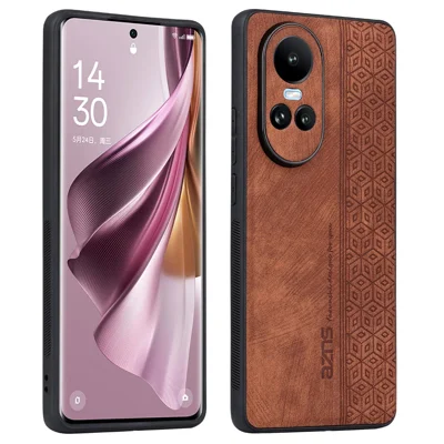 AZNS Pour Oppo Reno10 5G (Global) / Reno10 Pro 5G (Global) Étui Slim-fit en Cuir PU + TPU Protecteur de Téléphone - Marron