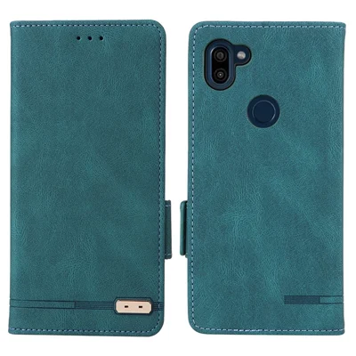 For Orbic Fun+ 4G Case Mobile Phone Cover Shockproof PU Leather Wallet Stand Shell - Blue