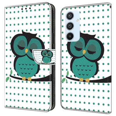 Shockproof Case for Samsung Galaxy A54 5G Case Pattern Printing Leather Wallet Phone Cover - Sleeping Owl