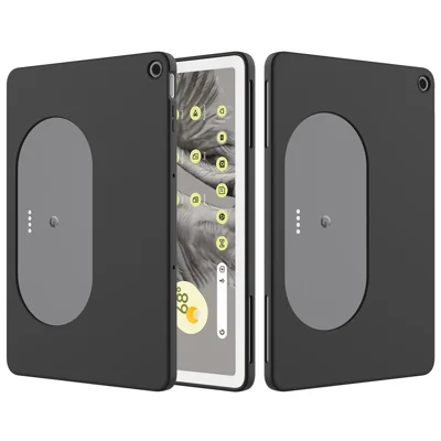 Für Google Pixel Tablet Schutzabdeckung Flüssiges Silikon Mikrofaser Futter Kissen Tablettgehäuse - Schwarz