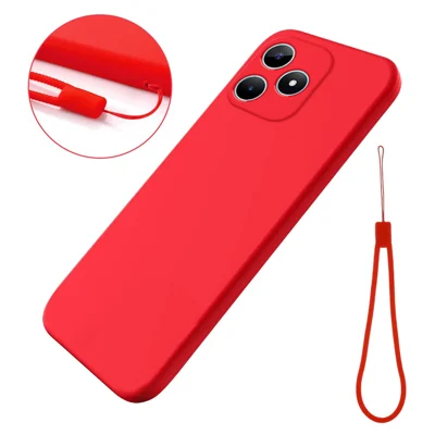 For Realme C53 (Global) / Narzo N53 Case Slim Phone Protector Liquid Silicone Mobile Phone Cover - Red