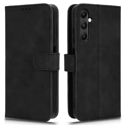 For Samsung Galaxy A05s 4G Case Skin-touch PU Leather Wallet Stand Phone Cover - Black
