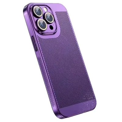 Til iPhone 15 Pro Max hylse med køling og indbygget linsefilm, PC-telefonhylse - mørkeblå