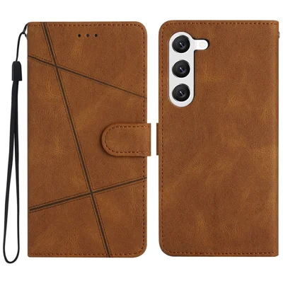 For Samsung Galaxy A15 5G Case PU Leather Stand Phone Wallet Cover - Brown
