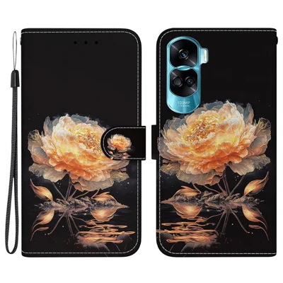 For Honor 90 Lite 5G / X50i 5G Case Pattern Printing Anti-drop Phone Cover - Gold Peony