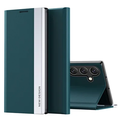 Per Samsung Galaxy A15 4G Custodia in Pelle PU con Supporto Elettroplaccato Custodia per Telefono - Verde