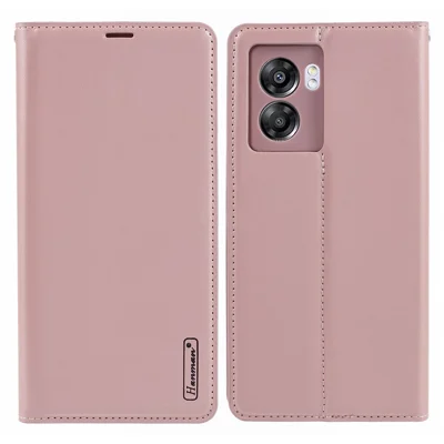 HANMAN Minuo Series For Xiaomi Redmi 12 4G / 5G (Global) / Redmi Note 12R 5G / Poco M6 Pro 5G Case Wallet Phone Stand Cover - Rose Gold