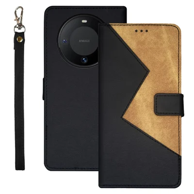 IDEWEI Card Slots Phone Shell for Huawei Mate 60 Case PU Leather Stand Phone Cover - Black