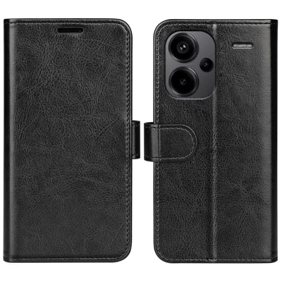 Étui pour Xiaomi Redmi Note 13 Pro+ 5G en cuir PU avec fermoir magnétique - Noir