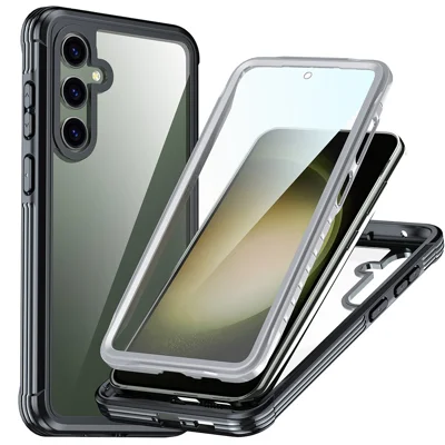 For Samsung Galaxy S23 FE Case PC + TPU Drop Protection Phone Cover with PET Screen Protector