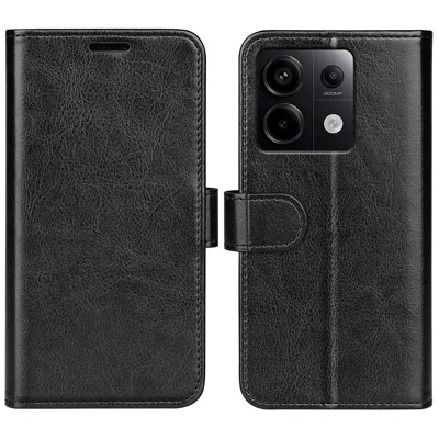 Voor Xiaomi Redmi Note 13 Pro 5G / Poco X6 5G hoesje Stootbestendig PU lederen telefoonhoesje - Zwart