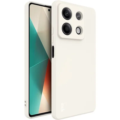 IMAK UC-4 Series for Xiaomi Redmi Note 13 5G TPU Case Straight Edge Phone Cover - White