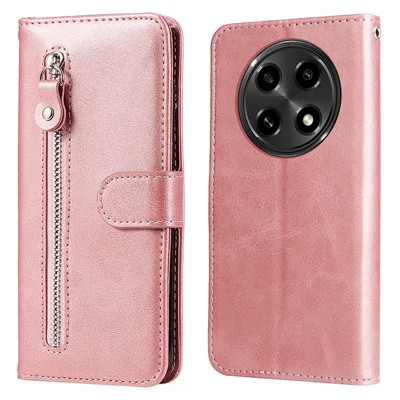 Fodral för Oppo A2 Pro 5G, läder, plånbok, med ficksult, rosa