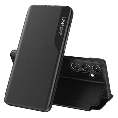 Fodral för Samsung Galaxy A05s 4G med fönster, PU-läder, ställfunktion - Svart