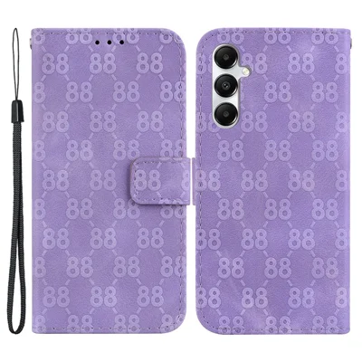For Samsung Galaxy A05s 4G Case Double 8-Shape Design Leather Anti-shock Phone Cover - Purple