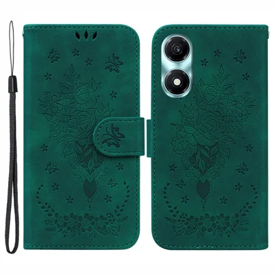 For Honor X5 Plus / Play 40C 5G Hülle Magnetisches PU-Leder Bedrucktes Handy-Gehäuse - Grün