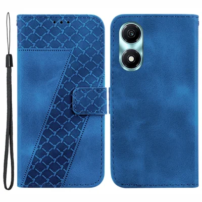 For Honor X5 Plus / Play 40C 5G Case Shockproof Leather Phone Cover with Wallet Stand - Dark Blue