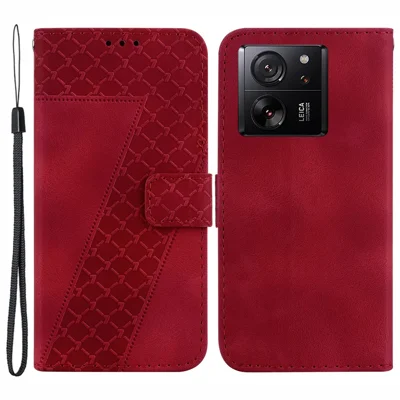 For Xiaomi 13T / 13T Pro / Redmi K60 Ultra Case Anti-fall Leather Wallet Stand Phone Cover - Red