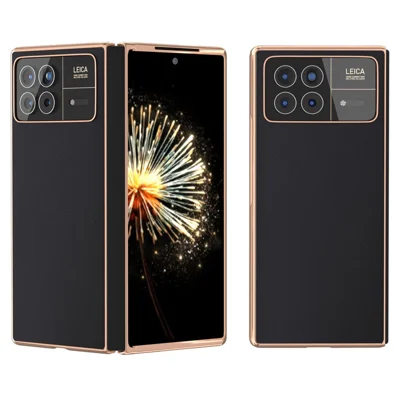 For Xiaomi Mix Fold 3 5G Case Soft-touch Genuine Cow Leather+PC Phone Cover - Black