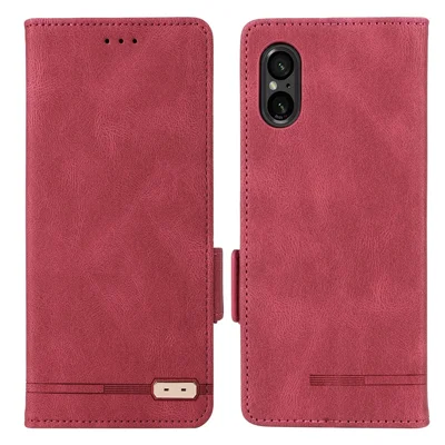 For Sony Xperia 5 V Case Hardware Decor PU Leather Stand Phone Cover - Rose