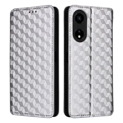 For Honor X5 Plus / Play 40C 5G Case Fully Wrapped PU Leather Stand Cover - Silver