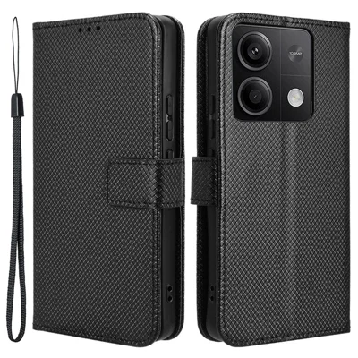 For Xiaomi Redmi Note 13 5G Case Magnetic Clasp Leather Wallet Cover - Black