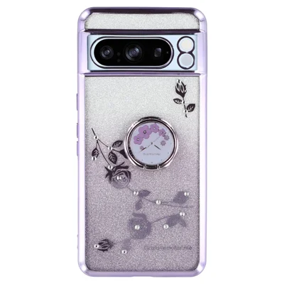 KADEM For Google Pixel 8 Pro Case Ring Kickstand Gradient TPU Phone Cover - Purple
