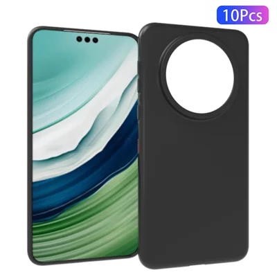 10Pcs / Pack for Huawei Mate 60 Pro TPU Case Dual-sided Matte Anti-scratch Cover - Black