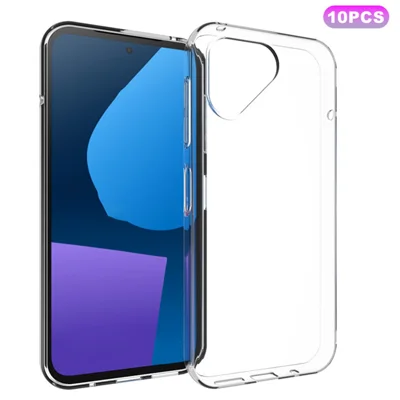 10 stuks / verpakking TPU-telefoonhoesje voor Fairphone 5, transparante mobiele telefoonhoes met anti-watermerkstructuur