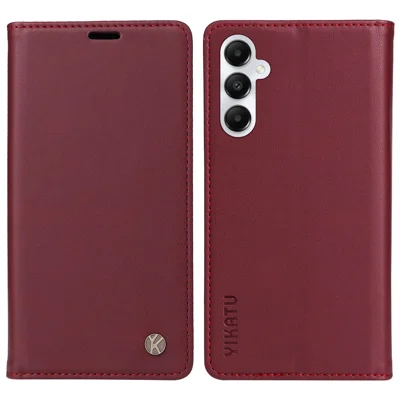 YIKATU YK-001 For Samsung Galaxy A05s 4G Case PU Leather Magnetic Auto-absorbed Phone Cover - Wine Red