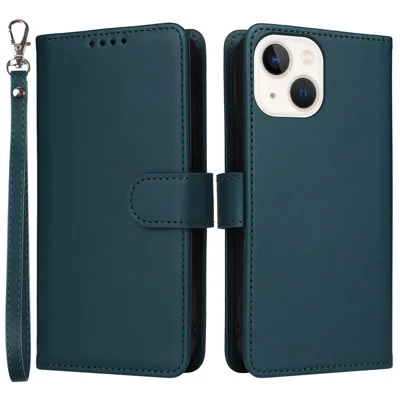 Für iPhone 14 Magnetische Hülle BETOPNICE Abnehmbare PU-Leder-Handyhülle mit Strap - Blau