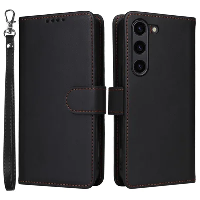 Für Samsung Galaxy S23 Magnetisches Case BETOPNICE Abnehmbare PU-Leder Handyhülle mit Strap - Schwarz