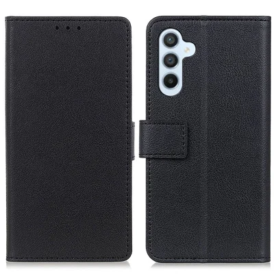 For Samsung Galaxy A25 5G (Global) (161.0 x 76.5 x 8.3mm) Case PU Leather Cell Phone Cover with Wallet Stand - Black