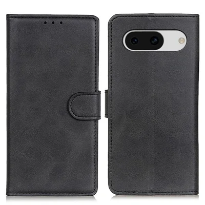 Für Google Pixel 8a Hülle Anti-Kratzer Telefon-Shell Brieftasche Ständer Schützende Handyhülle - Schwarz