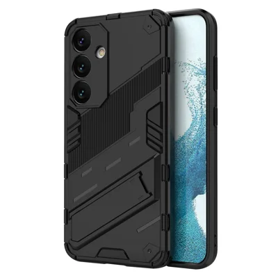 Für Samsung Galaxy S24 Case PC+TPU Kickstand Handyhülle - Schwarz
