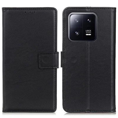 For Xiaomi 14 Case Anti-Scratch Wallet Phone Shell PU Leather Stand Cover - Black