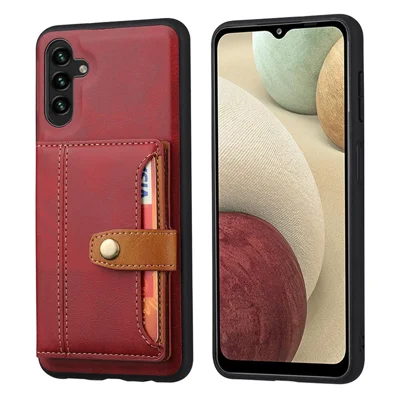 For Samsung Galaxy A05s 4G Case Card Slot Kickstand Phone Cover - Red