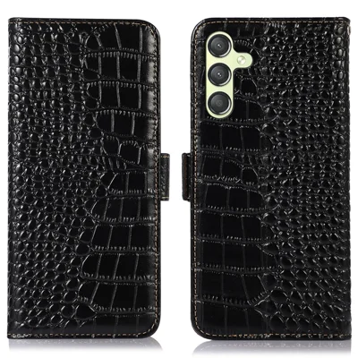 For Samsung Galaxy A25 5G (Global) (161.0 x 76.5 x 8.3mm) Case RFID Blocking Wallet Flip Phone Cover - Black