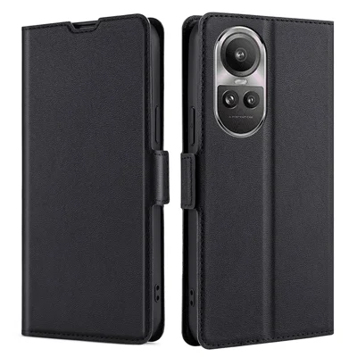 For Oppo Reno10 5G (Global) / Reno10 Pro 5G (Global) Case Leather Card Slot Phone Cover - Black