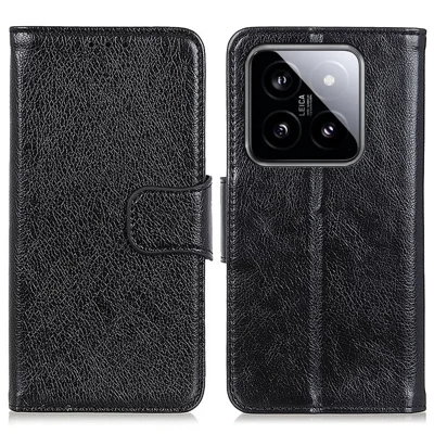 Чехол для Xiaomi 14 Pro, текстура Nappa, разделенная кожа, чехол для телефона - черный