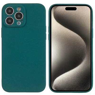 For iPhone 15 Pro Max Double-Sided Matte Phone Case TPU Shockproof Back Shell Cover - Green