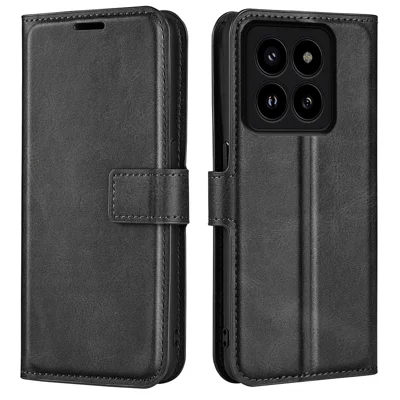 Чехол для Xiaomi 14 Pro, с телячьей текстурой, обеспечивает полную защиту - черный