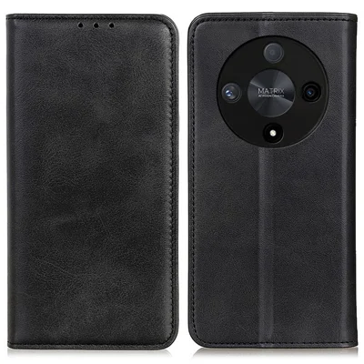 For Honor X9b 5G / Magic6 Lite 5G Case Split Leather + TPU Wallet Phone Cover - Black