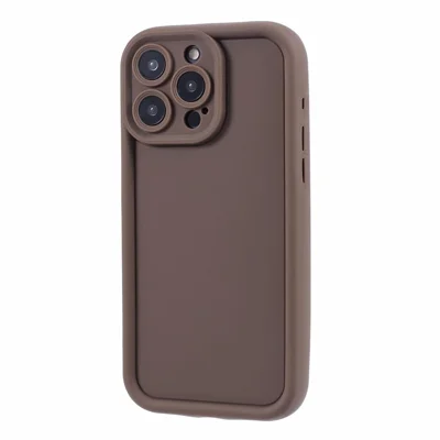 Für iPhone 14 Pro Case Soft TPU Matte Finish Coating Phone Cover - Light Brown