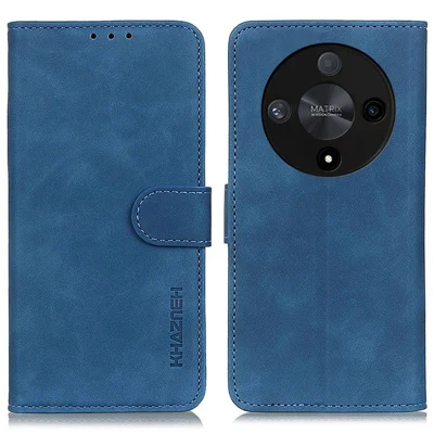 KHAZNEH For Honor X9b 5G / Magic6 Lite 5G Leather Case Wallet Retro Phone Cover - Blue