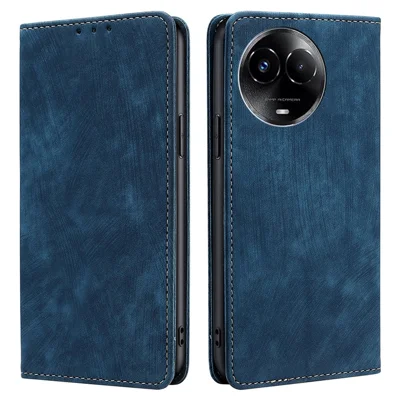 For Realme 11 5G (Global) / Realme 11x 5G Case RFID Blocking Leather Phone Cover - Blue