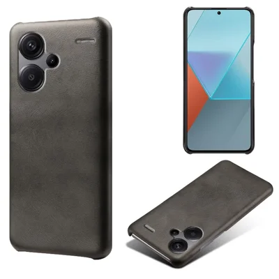 For Xiaomi Redmi Note 13 Pro+ 5G Case Calf Texture PC Cover Anti-Scratch Phone Shell - Black